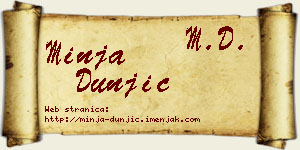 Minja Dunjić vizit kartica